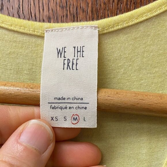 We the‎ Free Yellow Criss cross racer back raw edge knit tunic tank - Picture 3 of 6
